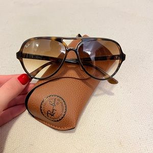 Ray-Ban Aviator Sunglasses-Brown Torti (4125)